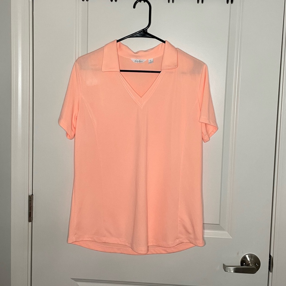 Lady Hagen Peach Golf Polo Tee
